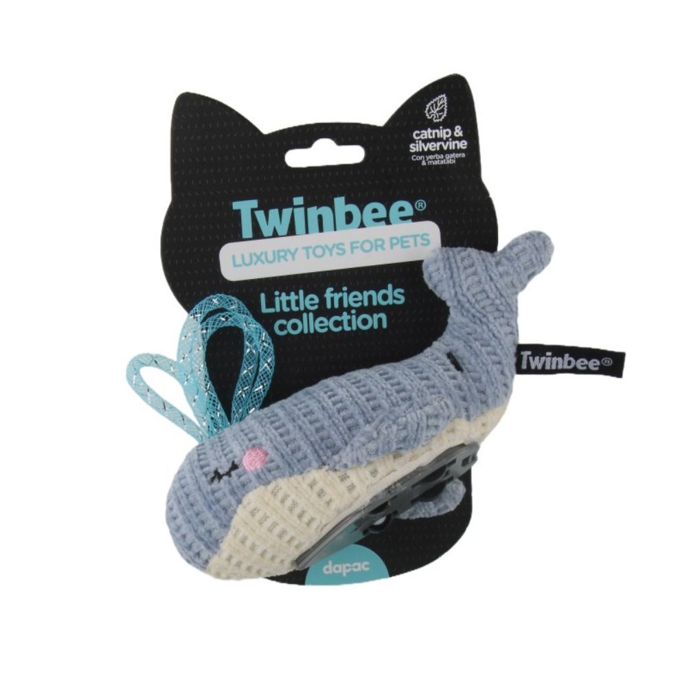 Twinbee Ballena con Ruedas para Gato con Catnip y Silvervine