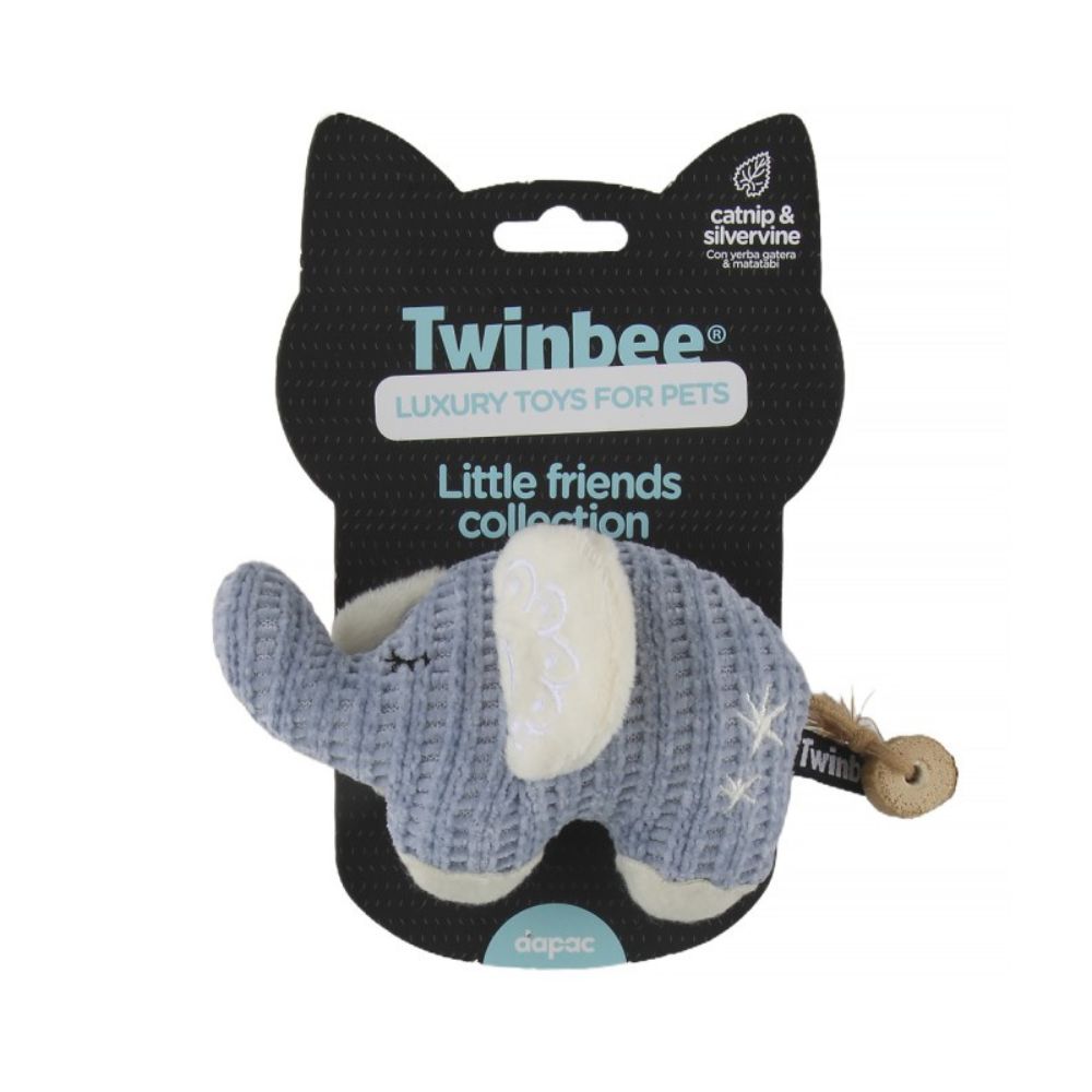 Twinbee Elefante Pequeño para Gato con Catnip y Silvervine