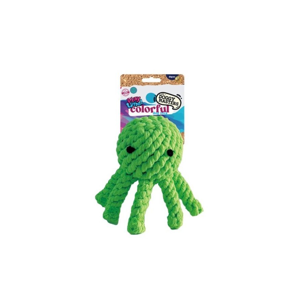 Doggy Masters Colorful pulpo verde de yute 10 cm