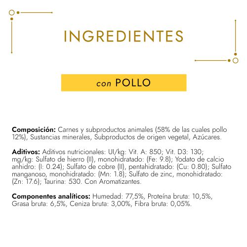 GOURMET GOLD MOUSSE DE POLLO ETIQUETA