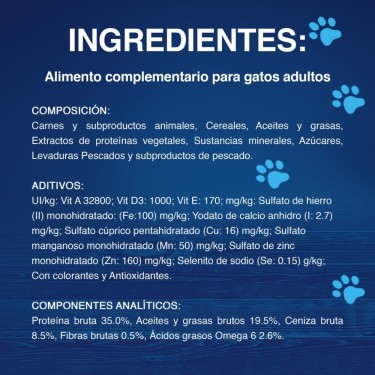 INGREDIENTES FELIX PT FISH Y PARAWN