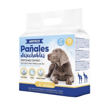 PAÑALES DESECHABLES PARA PERROS MACHO NAYECO TALLA M